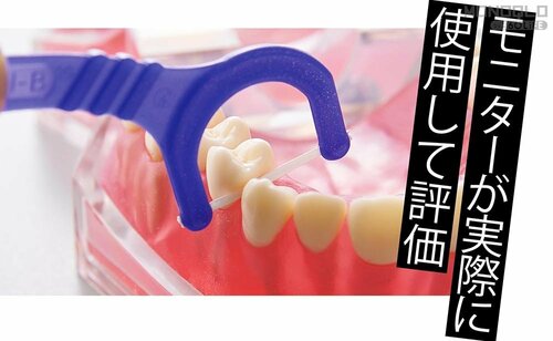 テスト1:歯間への入れやすさ(前歯、奥歯) デンタルフロスおすすめ イメージ
