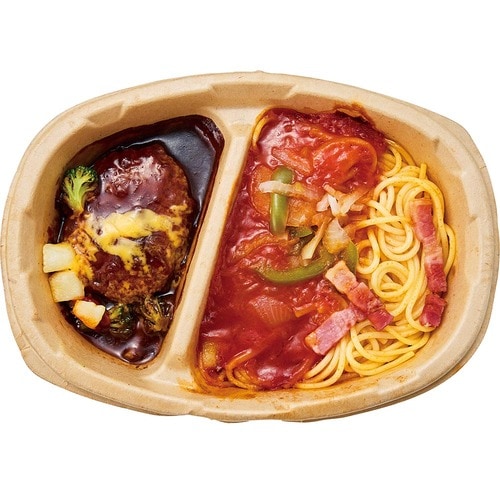 ワンプレート冷食おすすめ ニップン よくばりプレート 煮込み風ハンバーグ&ジューシーナポリタン イメージ2