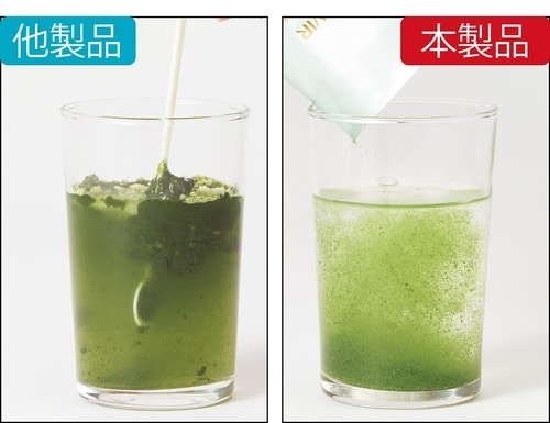 【溶けやすさ】水に入れた瞬間サッと溶け込む! 青汁おすすめ イメージ