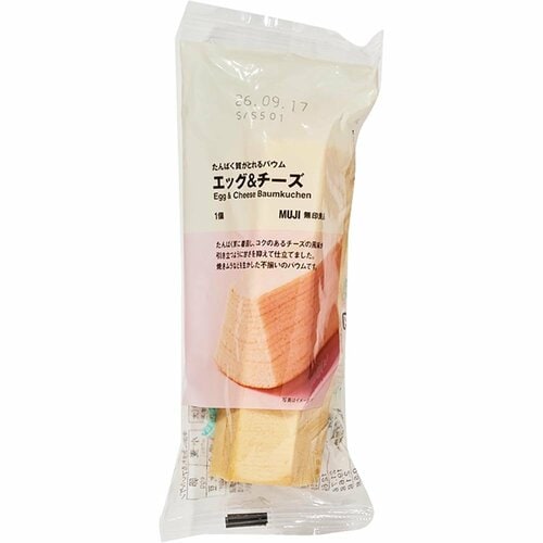 無印良品の不揃いバウムおすすめ 無印良品 たんぱく質がとれるバウム エッグ&チーズ イメージ