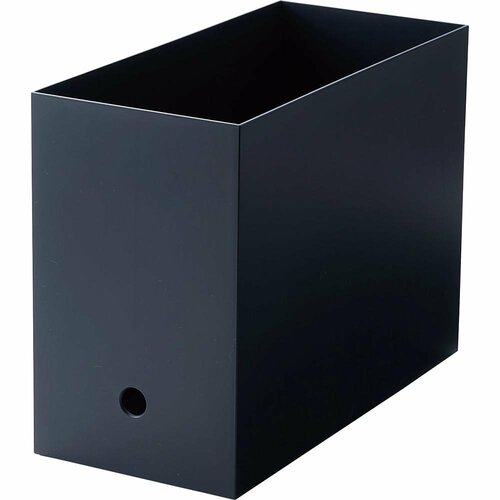 無印良品のダークグレーのファイルボックスおすすめ 無印良品 ポリプロピレンファイルボックス・スタンダードタイプ・ワイド・A4用ダークグレー イメージ1