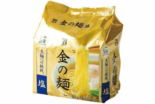 ラーメン:インスタント:インスタントラーメン:袋とじ:セブンゴールド:金の麺 塩