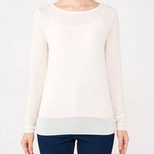 無印良品ファッション　おすすめ 無印良品 シアークルーネック長袖Tシャツ イメージ1