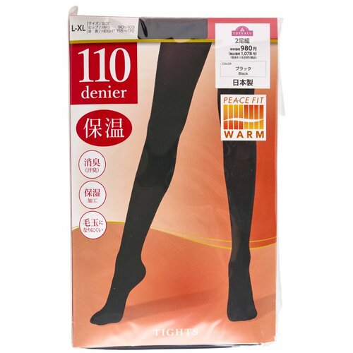 暖かいタイツおすすめ トップバリュ ピースフィット 110デニールタイツ2足組 レディス イメージ