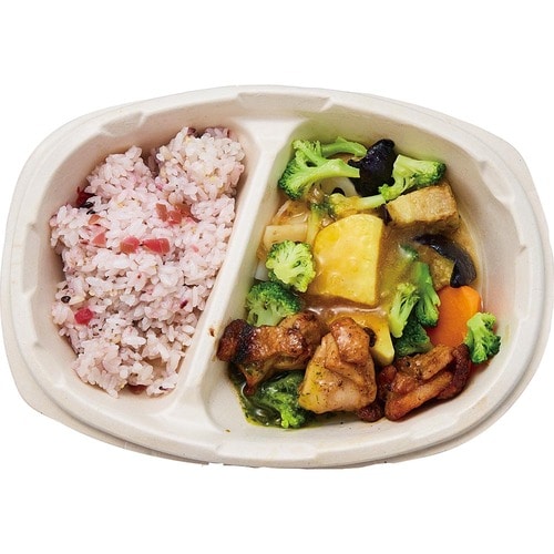 ワンプレート冷食おすすめ ニップン よくばり御膳 五穀梅ご飯と彩り野菜とバジルチキン イメージ2