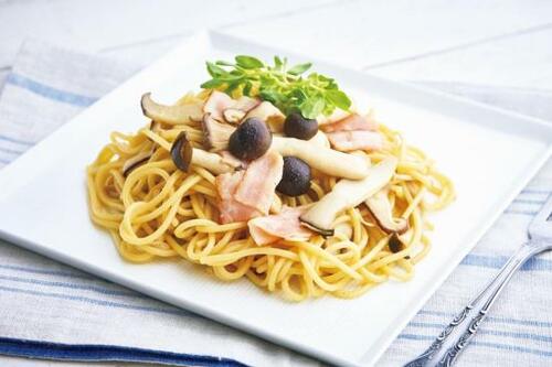 おすすめレシピ1：きのこしょうゆパスタ イメージ