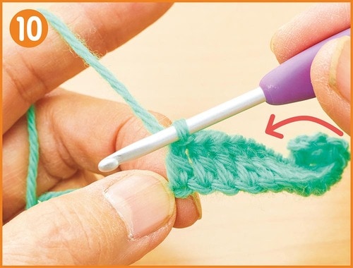 「長編み」の編み方 イメージ11