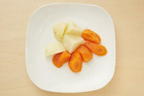 蒸し野菜は全体に蒸気が回ってほどよい固さでとても美味しい