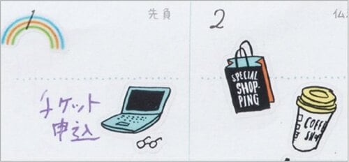 具体的な予定はシールを活用!「貼ってはがせる」タイプが便利
