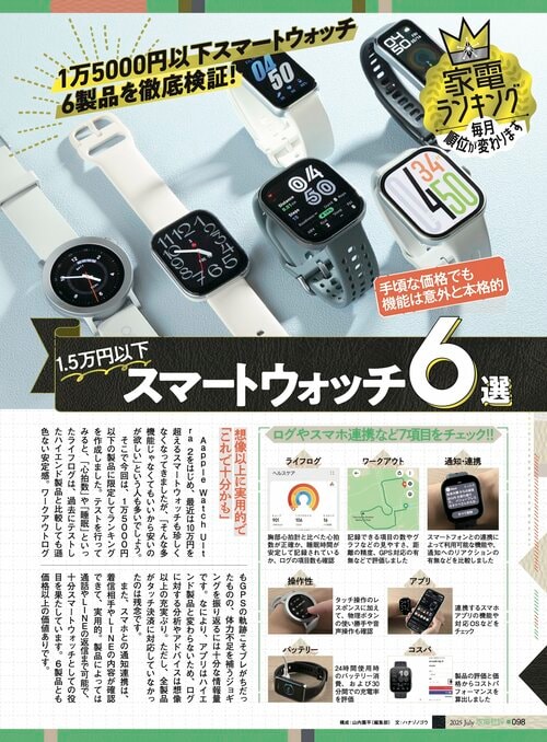 安いスマートウォッチ 6製品を比較！ 安いスマートウォッチおすすめ イメージ