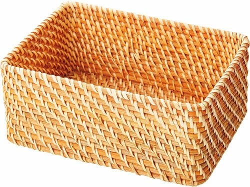 無印良品「重なるラタン長方形バスケット・小」 イメージ