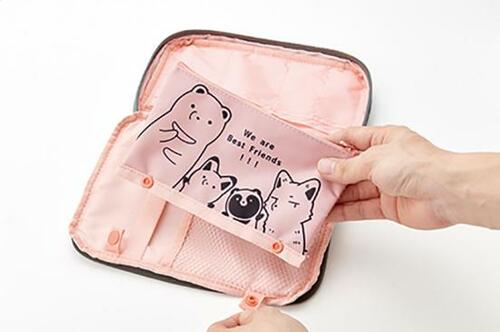 4位: 「タヌキとキツネ」10ポケット整理上手ポーチ