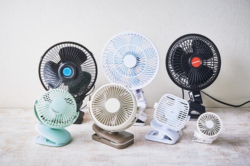 テストしたクリップ扇風機7製品の画像