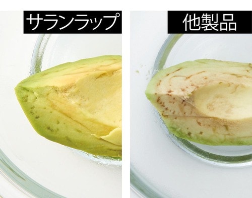 アボカドの色の変化(サランラップ)