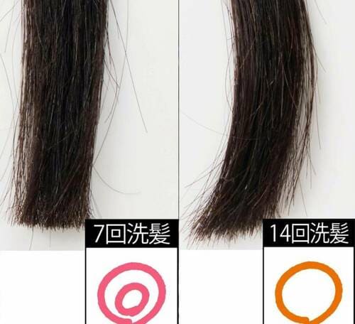 サロン ド プロ「無香料ヘアカラー 早染めクリーム(白髪用)/5B」の洗髪後の変化
