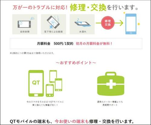 【特徴④ サービス】端末補償と有人チャットのサポートがありがたい!