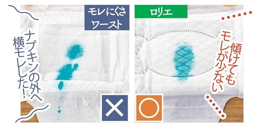 叶った2:血液をキャッチしてモレにくい! イメージ