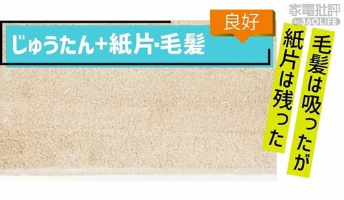 じゅうたん＋紙片･毛髪：良好 キャニスター掃除機おすすめ イメージ
