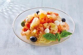 目からウロコ！ “トマトジュース氷”で作る「レモドレの冷製パスタ」のレシピ。LDKが紹介