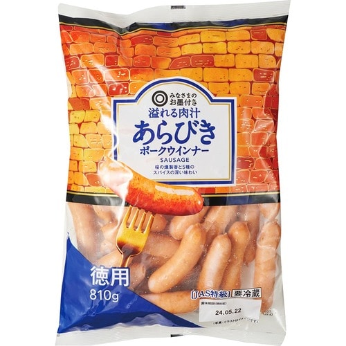 金賞:みなさまのお墨付き「溢れる肉汁 あらびき ポークウインナー 徳用」 西友PBみなさまのお墨付きのおすすめ食品おすすめ イメージ