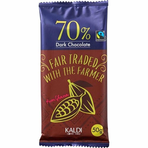 高カカオチョコレートおすすめ カルディ フェアトレードチョコレート ダーク70% イメージ