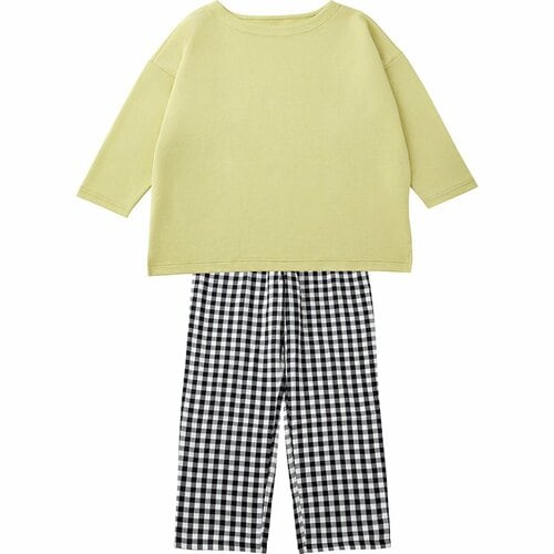 レディースパジャマおすすめ ベルメゾン 綿混七分袖＆ダブルガーゼパンツパジャマ イメージ1