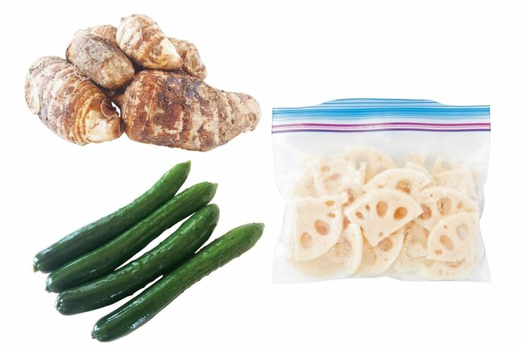 【冷凍保存】きゅうり・さといも・れんこんのご飯作りを助ける保存テク