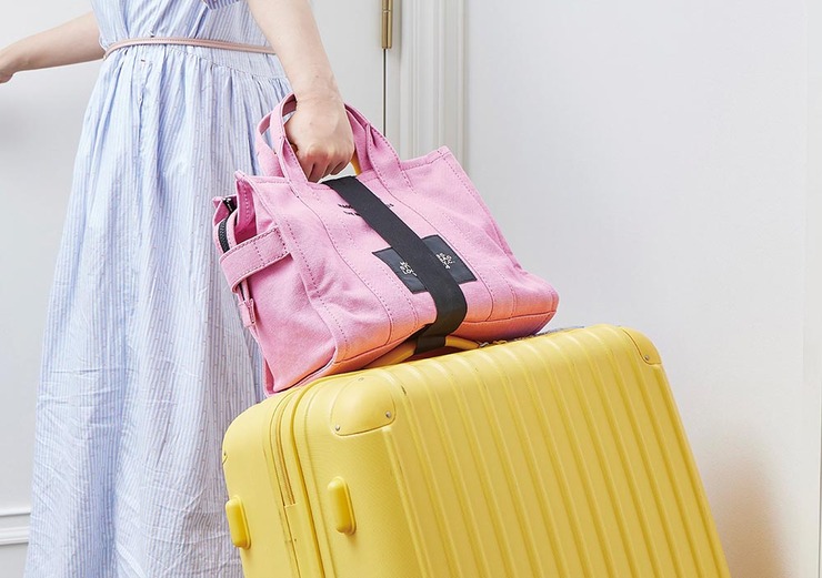 【旅グッズ】手荷物がスーツケースからずり落ちない！ダイソーのベルトが優秀
