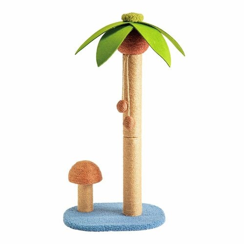 猫用爪とぎおすすめ SHEIN ココナッツの木とサイザル麻のスクラッチポストとボード付きのキャットツリー イメージ1