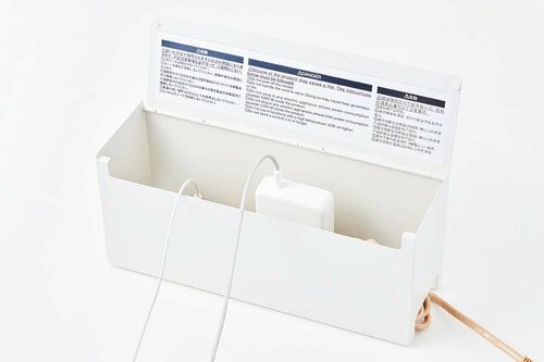 コンセントケースおすすめ 無印良品 スチールタップ収納箱 フラップ式 イメージ2