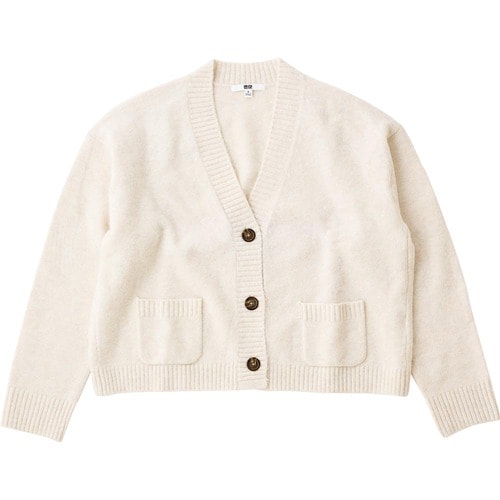 LDKベストバイ消耗品・雑貨おすすめ ユニクロ スフレヤーンショート カーディガン 01 OFF WHITE イメージ1