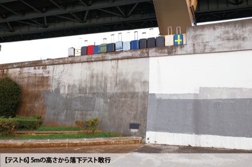 まずは、スーツケース選び9つのポイントを導き出した6つのテスト項目を紹介します