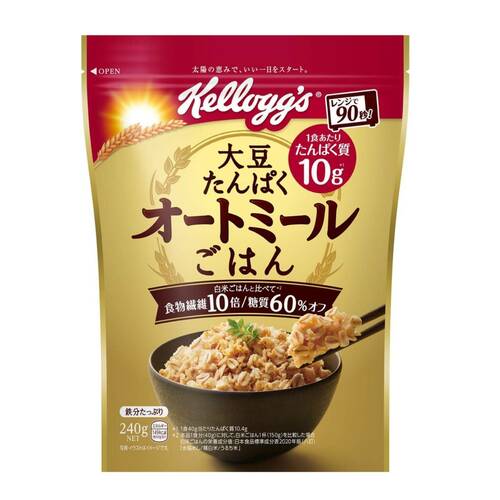 高タンパク食品のおすすめおすすめ ケロッグ 大豆たんぱく オートミールごはん イメージ1