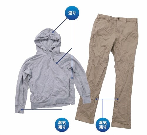 ＜乾燥力＞ほとんどの衣類が乾く！ ただし、カラッとまではあと一歩 ドラム式洗濯機おすすめ イメージ