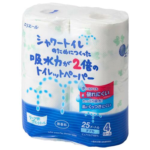 シャワートイレ用トイレットペーパーおすすめ 大王製紙 エリエール シャワートイレのためにつくった吸水力が2倍のトイレットペーパー イメージ
