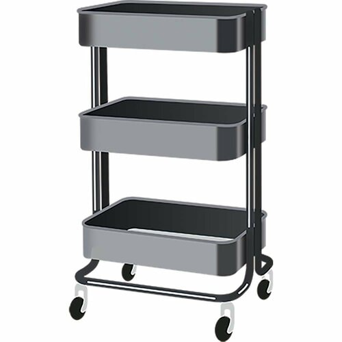 11位: IKEA「RÅSKOGワゴン ブラック」 収納ボックスおすすめ イメージ