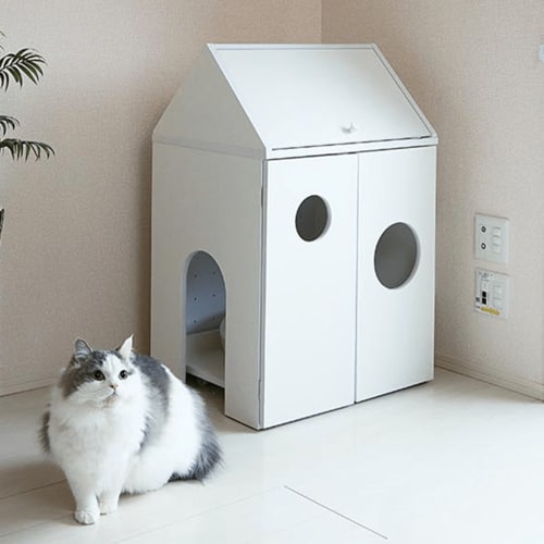 猫のトイレカバーおすすめ LOWYA LOWNYA 収納付き 猫トイレ 猫家具 イメージ