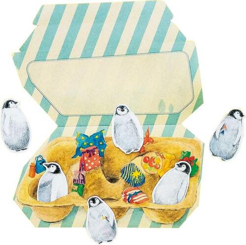 卵パックの中にいるペンギンが激カワ！ rala design「グリーティングカード／保育園」 イメージ