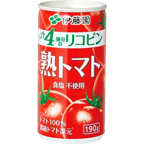 トマトジュースおすすめ 伊藤園  熟トマト 缶 食塩不使用 イメージ