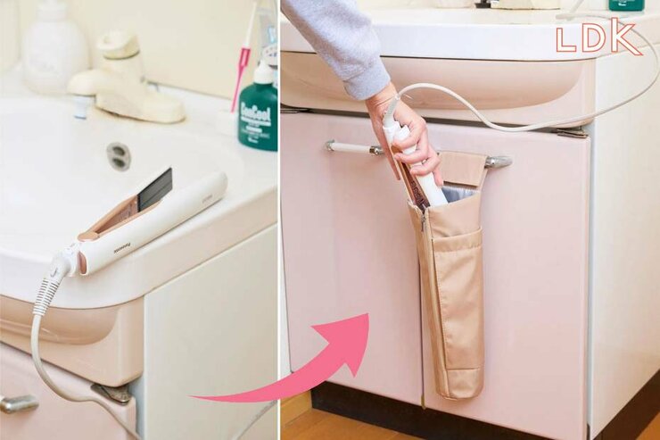 ただでさえ狭い洗面台、ヘアアイロンが占拠してない？ →専用ホルダー設置が最適解でした【LDK】