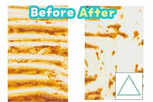 【油汚れ】固まったソースは残っていた 食器用泡スプレーおすすめ イメージ