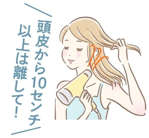 ステップ2：毛量が多い部分を中心に乾かす 1万円以下で買えるドライヤーおすすめ イメージ
