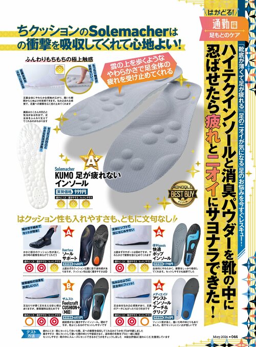 疲れにくいのはどれ？ 3つの項目で徹底検証 疲れないメンズインソールおすすめ イメージ