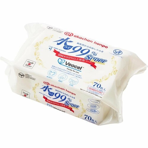おしりふきおすすめ アカチャンホンポ 新生児からのおしりふき プレミアム VEOCEL 水99% Super イメージ