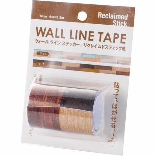 セリア:ウォールラインステッカーリクレイムドスティック風 ダーク:ステッカー