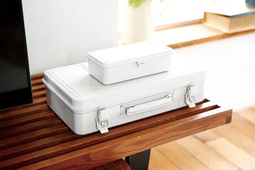 ⑩工具入れを収納に使うとおしゃれ無印良品の真っ白なスチール工具箱 イメージ2