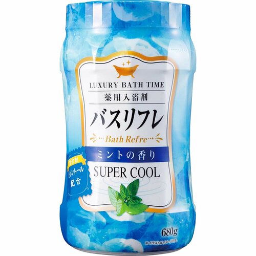 夏用クール入浴剤おすすめ ライオンケミカル バスリフレ スーパークール ミントの香り 薬用入浴剤 680g SUPER COOL イメージ