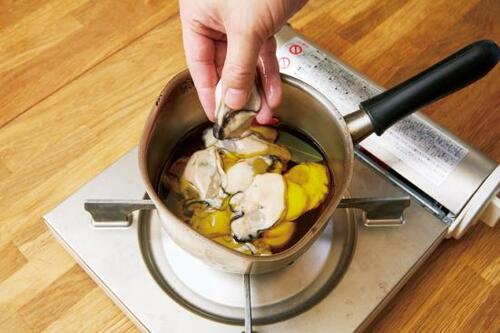 STEP2：［カキのオイル煮］をつくる イメージ2