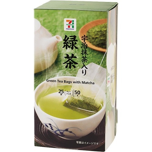 【3位】セブンプレミアム「宇治抹茶入り 緑茶ティーバッグ」 緑茶・ほうじ茶ティーバッグおすすめ イメージ