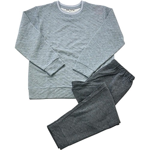 暖かいメンズパジャマおすすめ ベルーナ ぽかぽか*綿100% 吸湿発熱 キルトパジャマ イメージ1